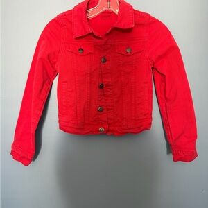 Kidpik Red Denim Stretch Twill Jacket sz 10